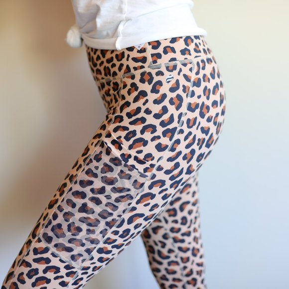 Fabletics Leopard Workout Leggings Size 